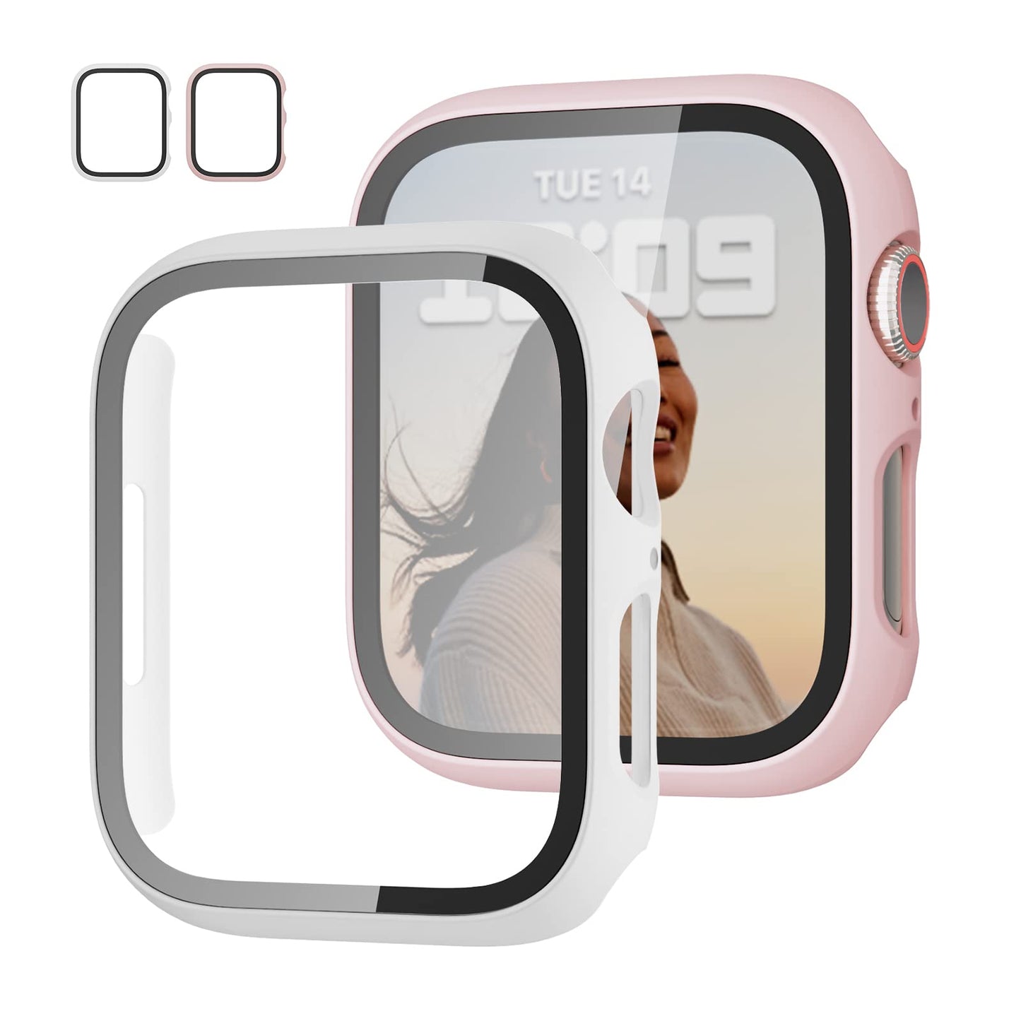 2-Pack Apple Watch Case with Tempered Glass – Full Coverage Protection
