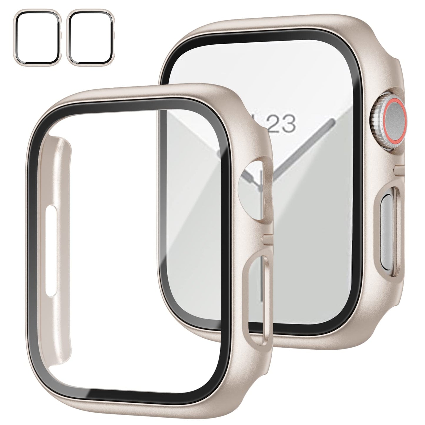 2-Pack Apple Watch Case with Tempered Glass – Full Coverage Protection