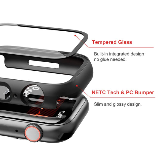 2-Pack Apple Watch Case with Tempered Glass – Full Coverage Protection