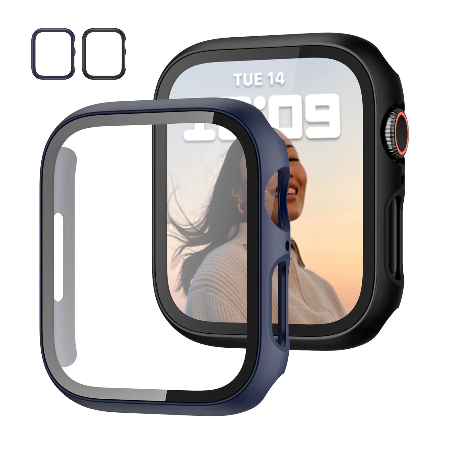 2-Pack Apple Watch Case with Tempered Glass – Full Coverage Protection