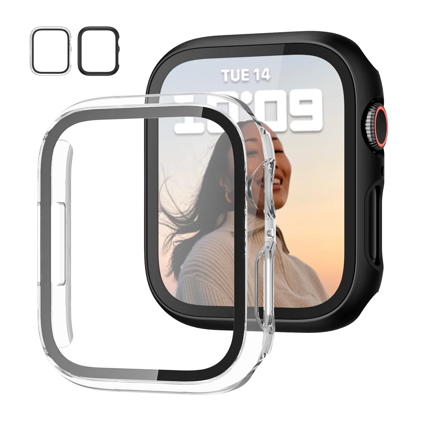2-Pack Apple Watch Case with Tempered Glass – Full Coverage Protection