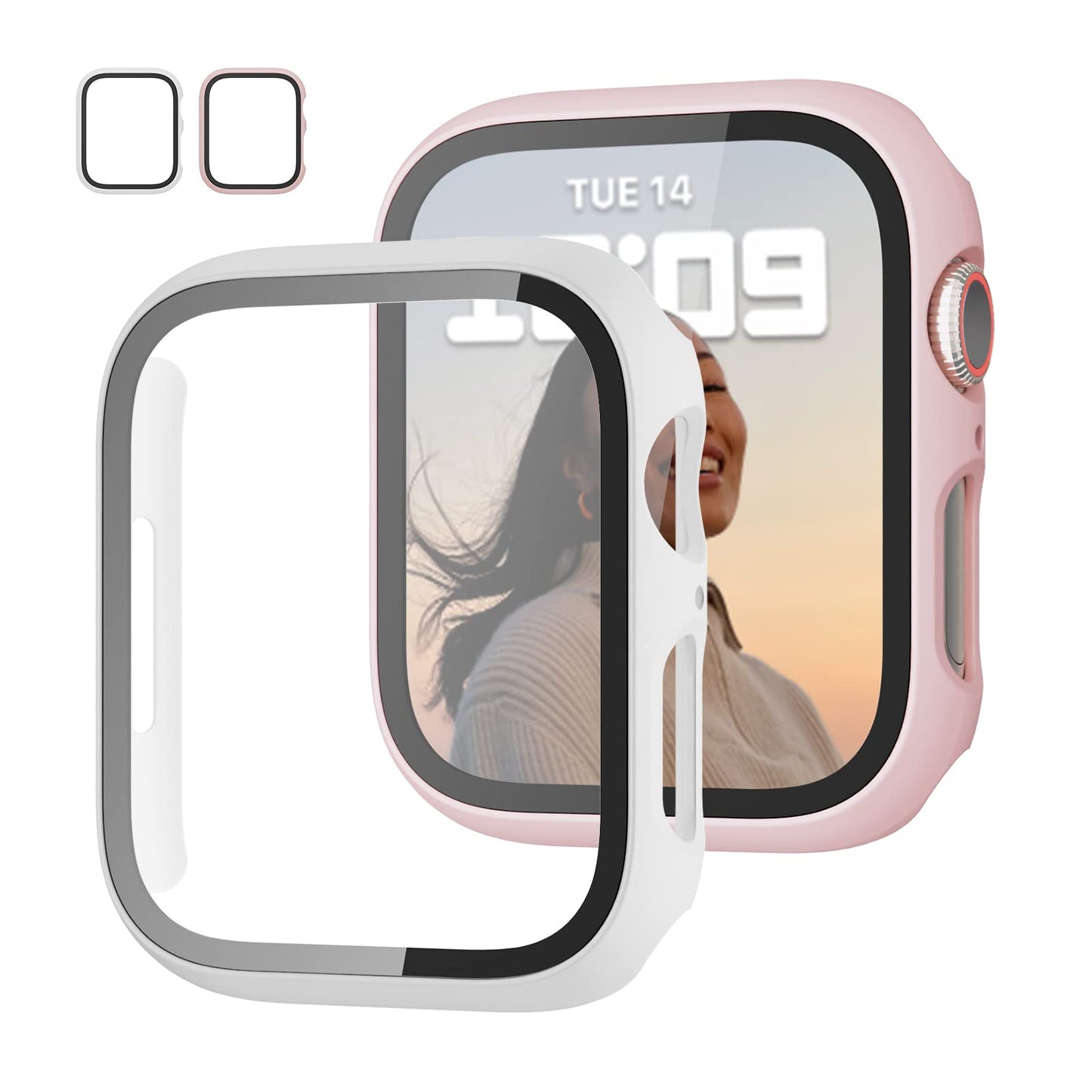 2-Pack Apple Watch Case with Tempered Glass – Full Coverage Protection