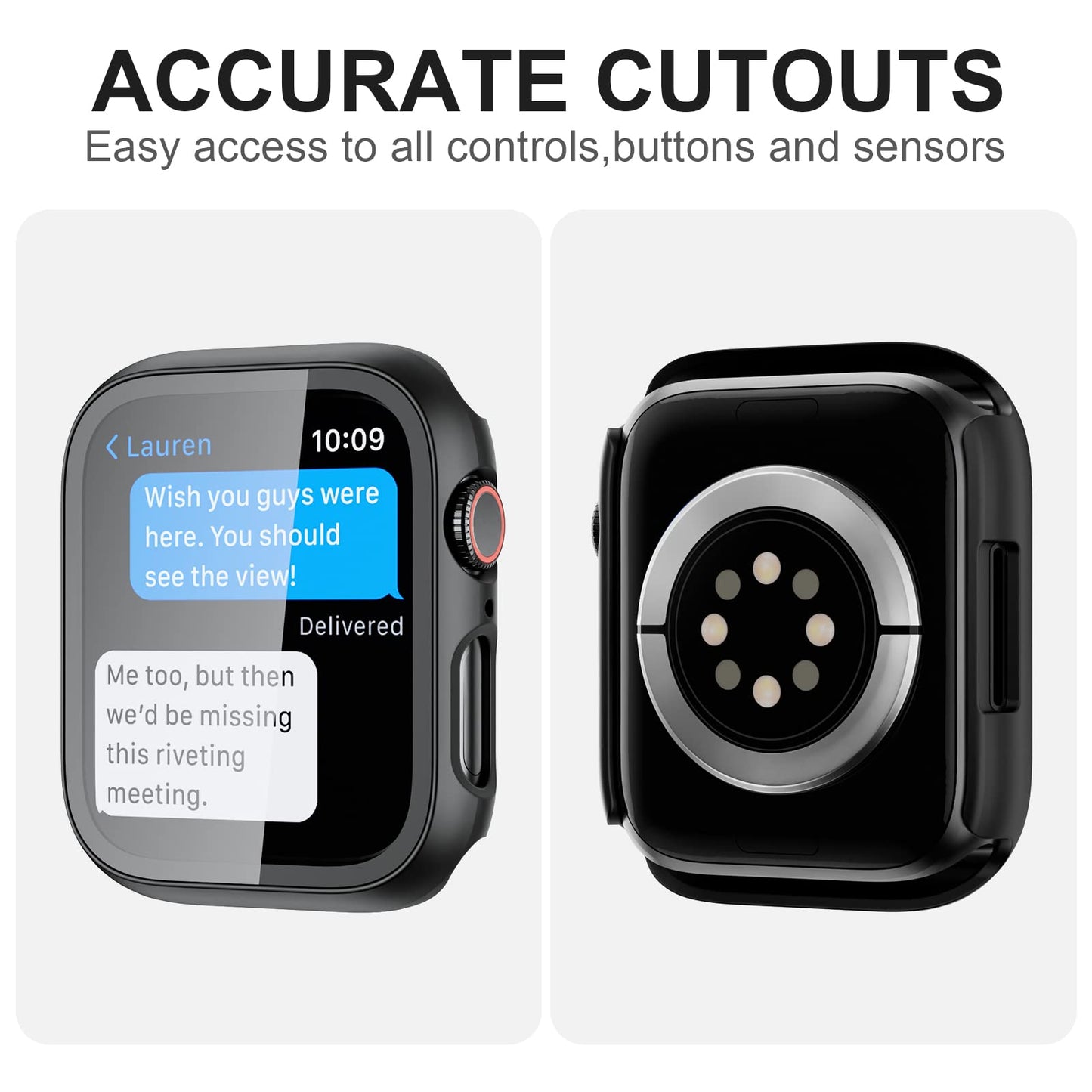 2-Pack Apple Watch Case with Tempered Glass – Full Coverage Protection