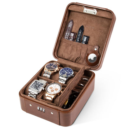 KAMIER Watch Case – 4-Slot Organizer with Lock