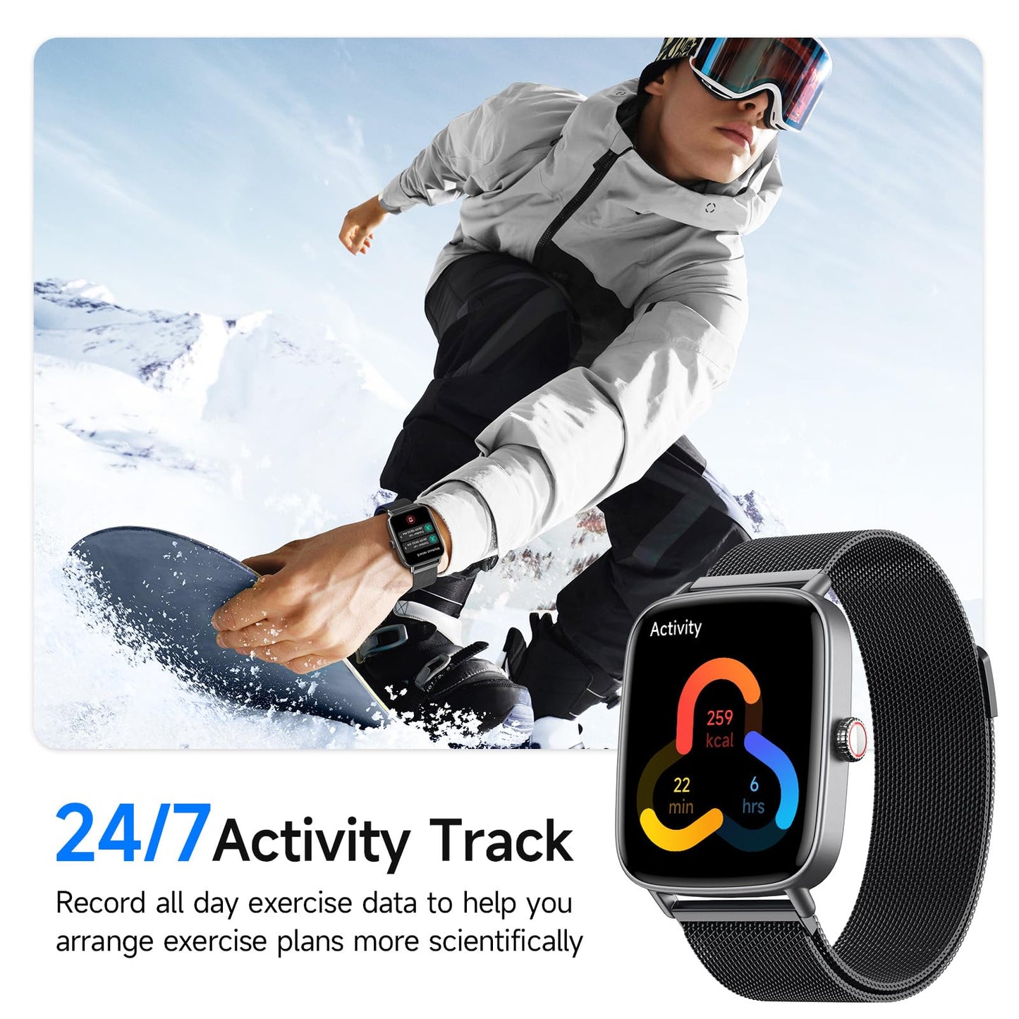1.85” HD Smartwatch – Fitness Tracker & Bluetooth Calling