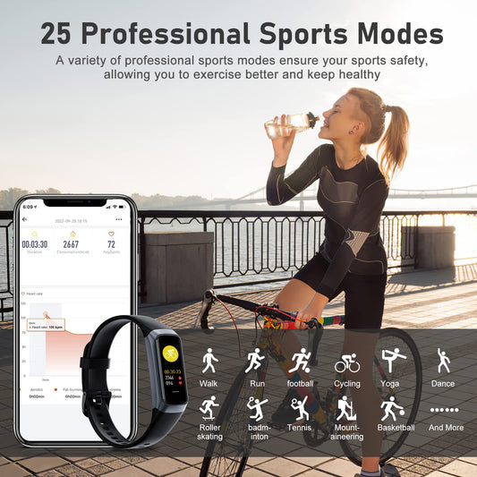 1.10” AMOLED Fitness Tracker – Heart Rate & Activity Monitor