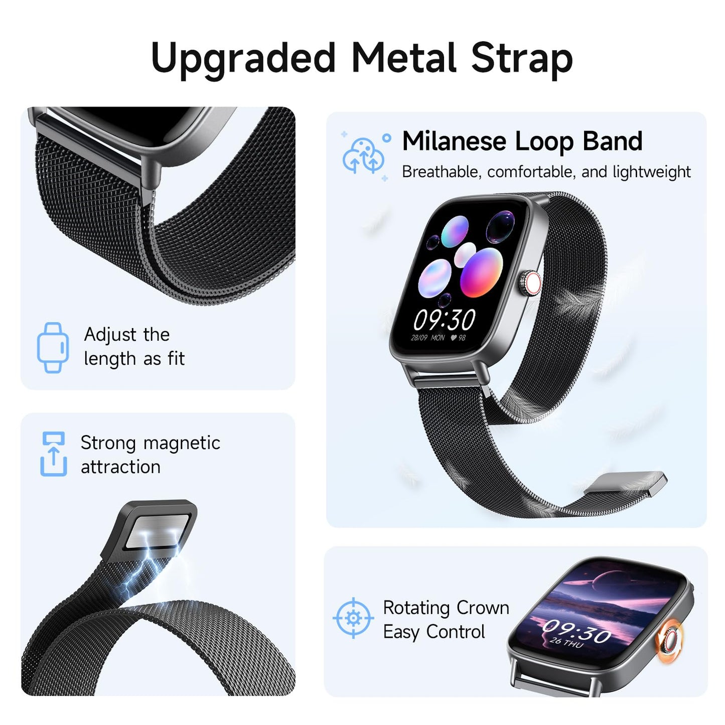 1.85” HD Smartwatch – Fitness Tracker & Bluetooth Calling