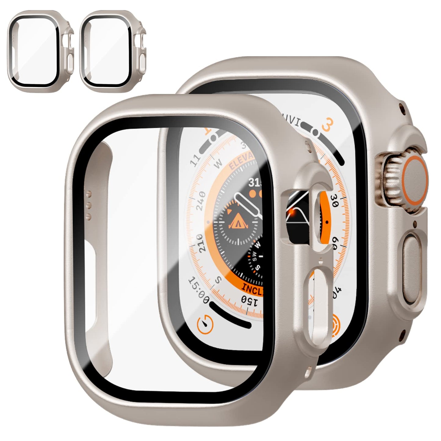 2-Pack Apple Watch Case with Tempered Glass – Full Coverage Protection