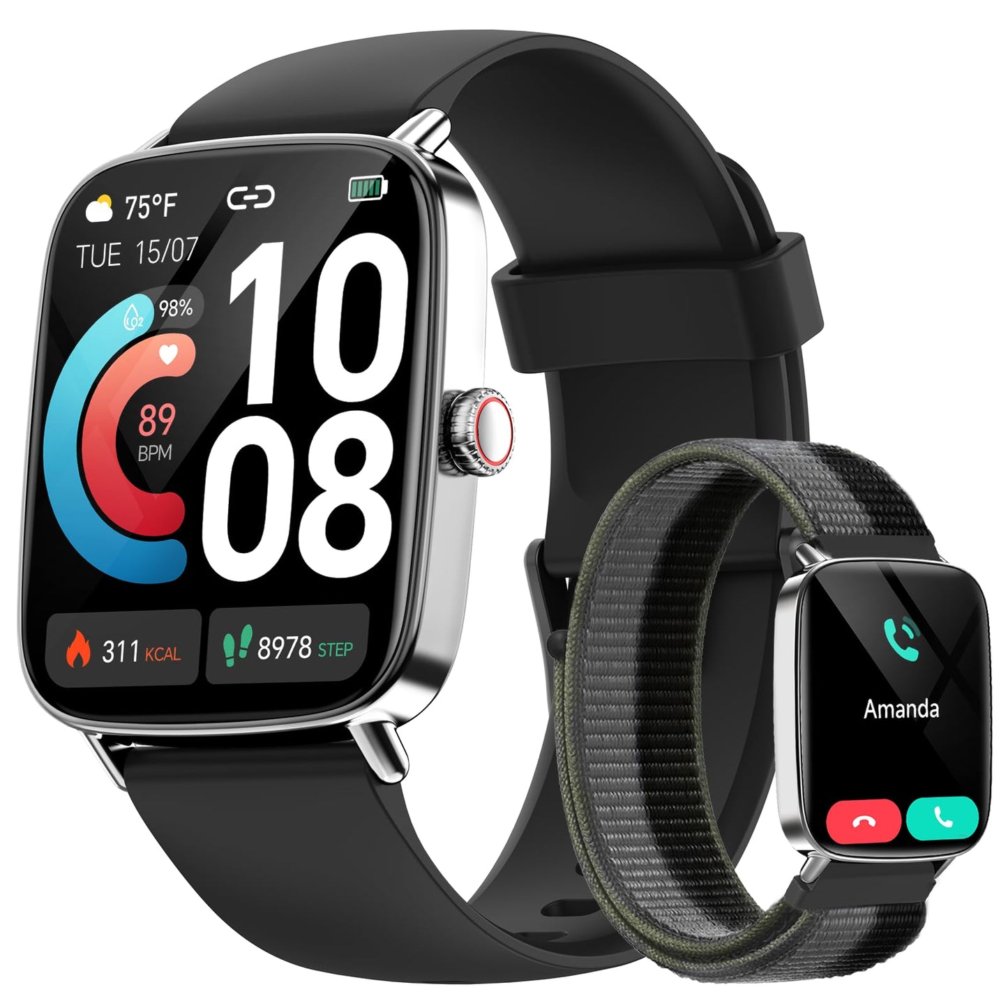 1.85” HD Smartwatch – Fitness Tracker & Bluetooth Calling