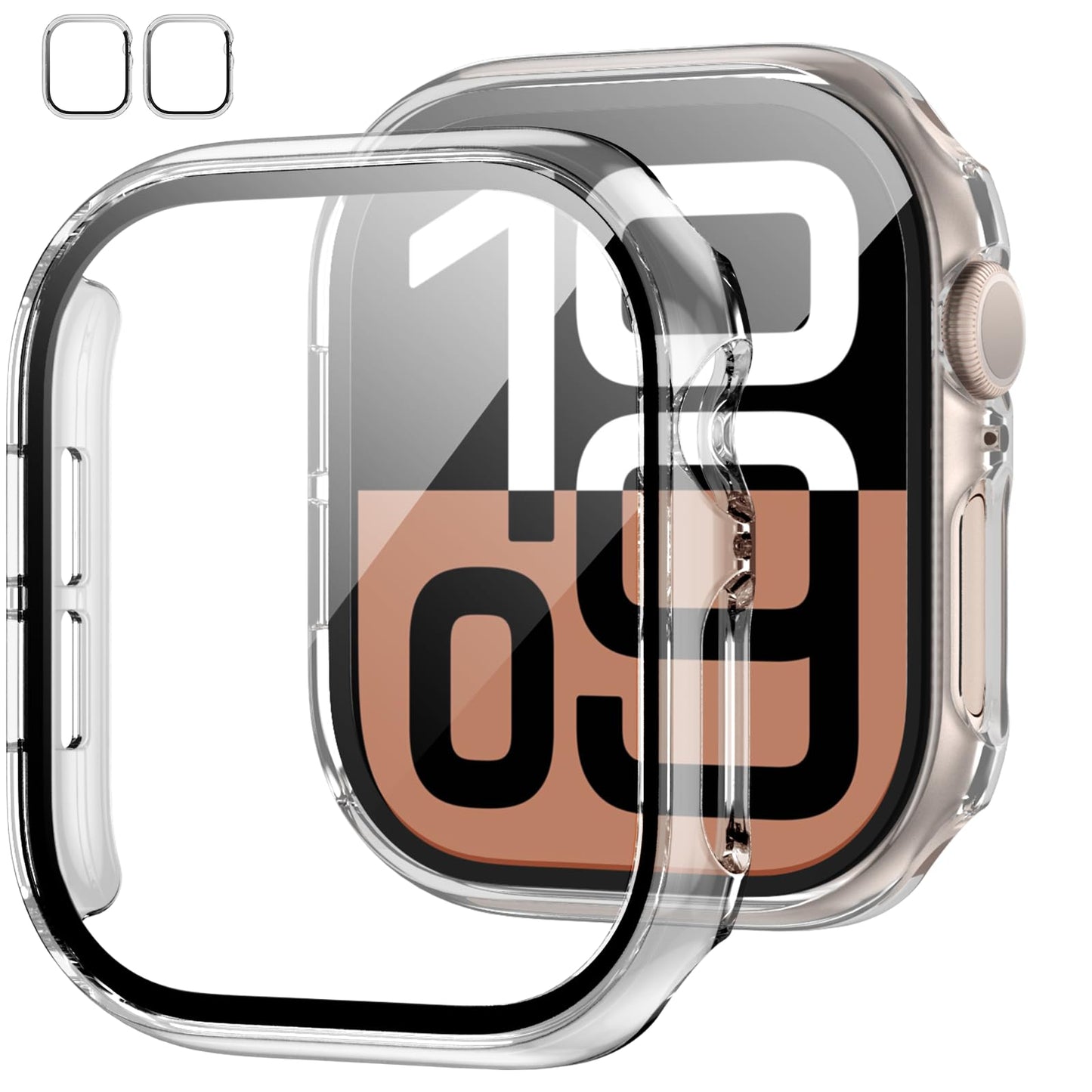 2-Pack Apple Watch Case with Tempered Glass – Full Coverage Protection