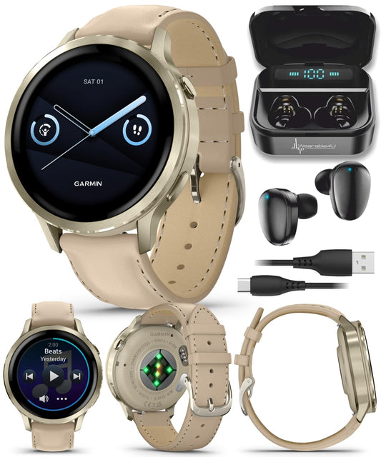 Garmin Venu 4 AMOLED Smartwatch – GPS Fitness Bundle