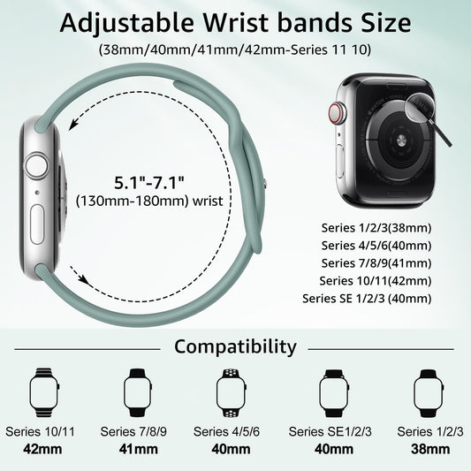 6-Pack Sport Bands – Apple Watch Compatible Silicone Straps