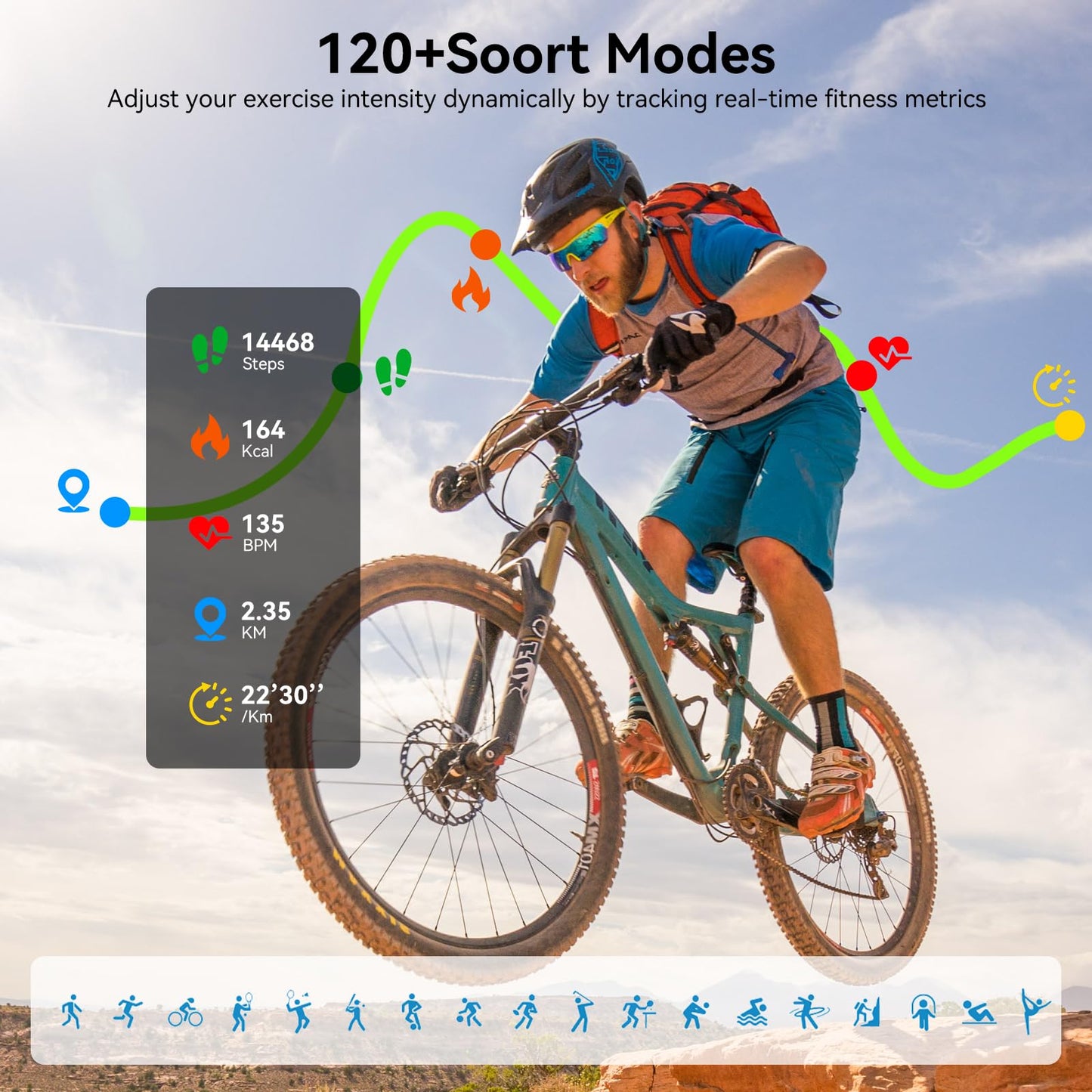 Jacoosa Smart Watches for Men, 1.83" HD Touchsreen, Bluetooth Calling, 5 ATM Water-Resistance, 130+ Sports Modes, Health, Fitness & Sleep Tracker, Timer, Pedometer, Fitness Watch for Android/iOS