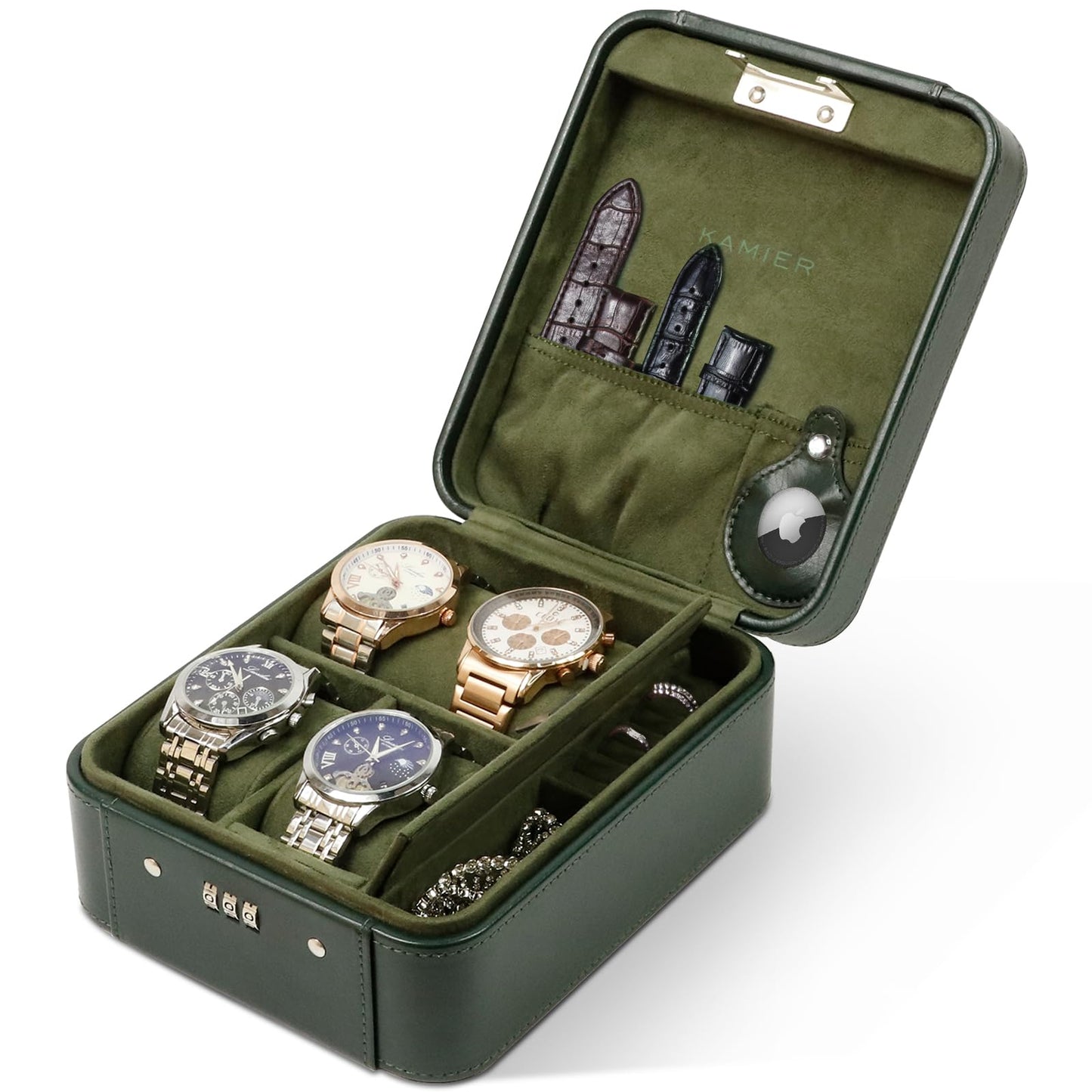 KAMIER Watch Case – 4-Slot Organizer with Lock