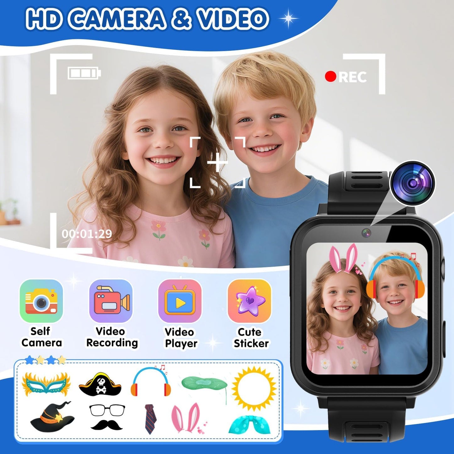 Kids Smartwatch (Ages 3–12) – Fun & Learning Watch