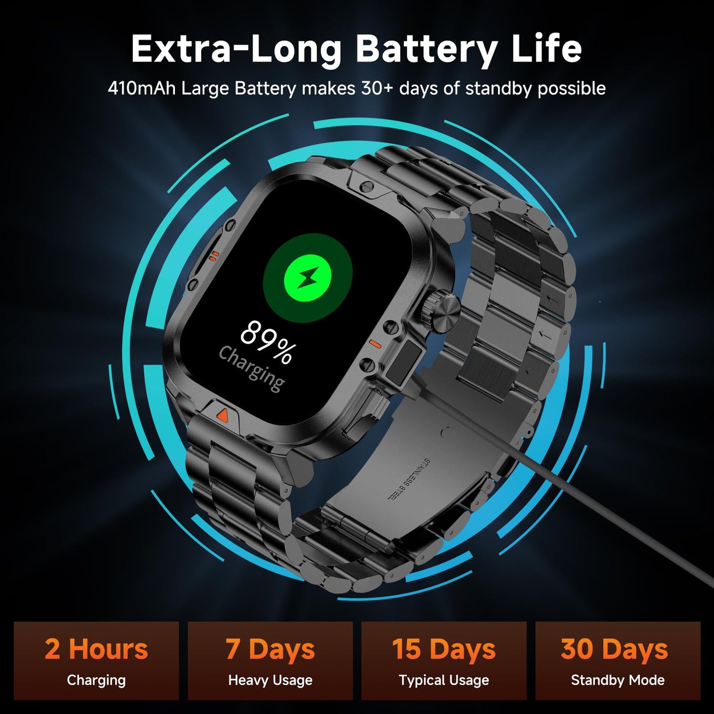 BRUBOSES Smartwatch – 30-Day Battery & Fitness Tracker