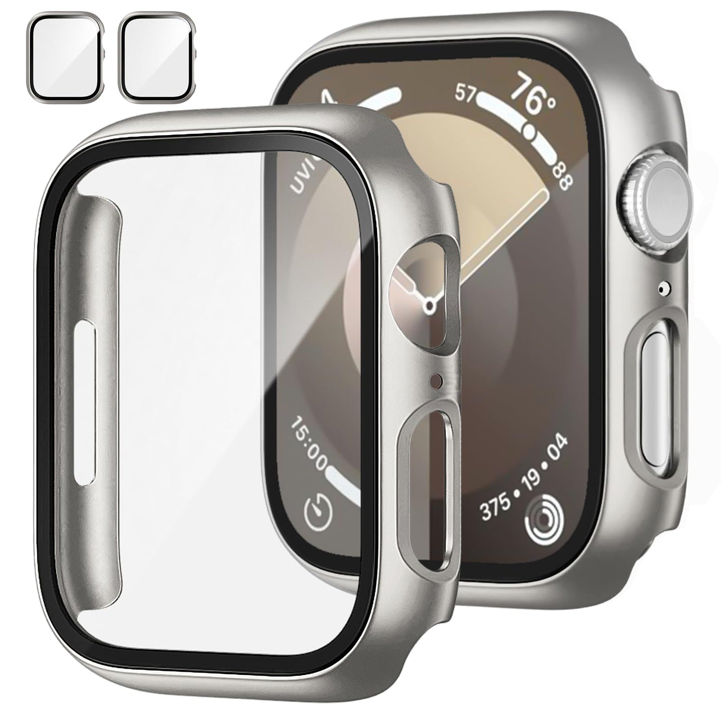 2-Pack Apple Watch Case with Tempered Glass – Full Coverage Protection