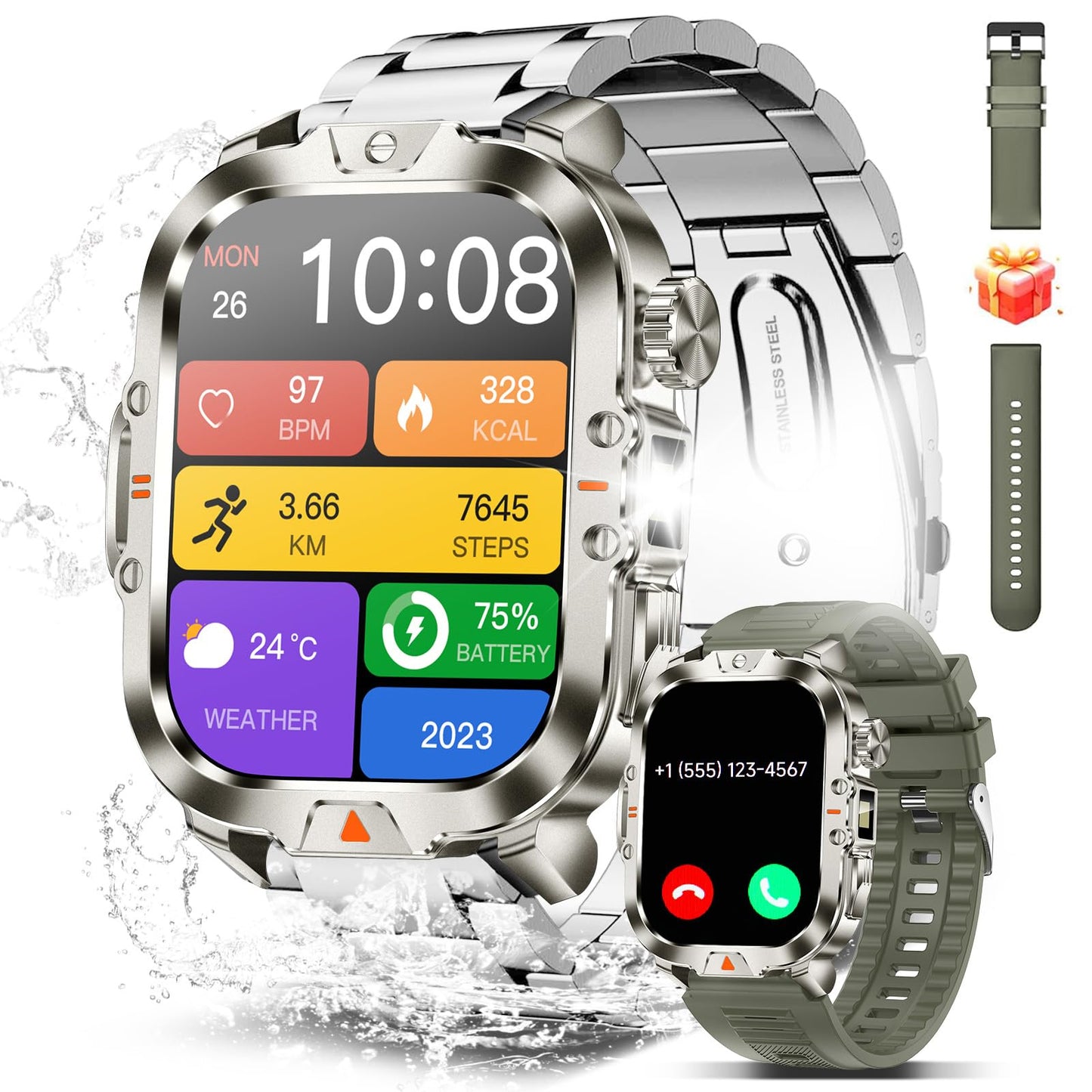 BRUBOSES Smartwatch – 30-Day Battery & Fitness Tracker