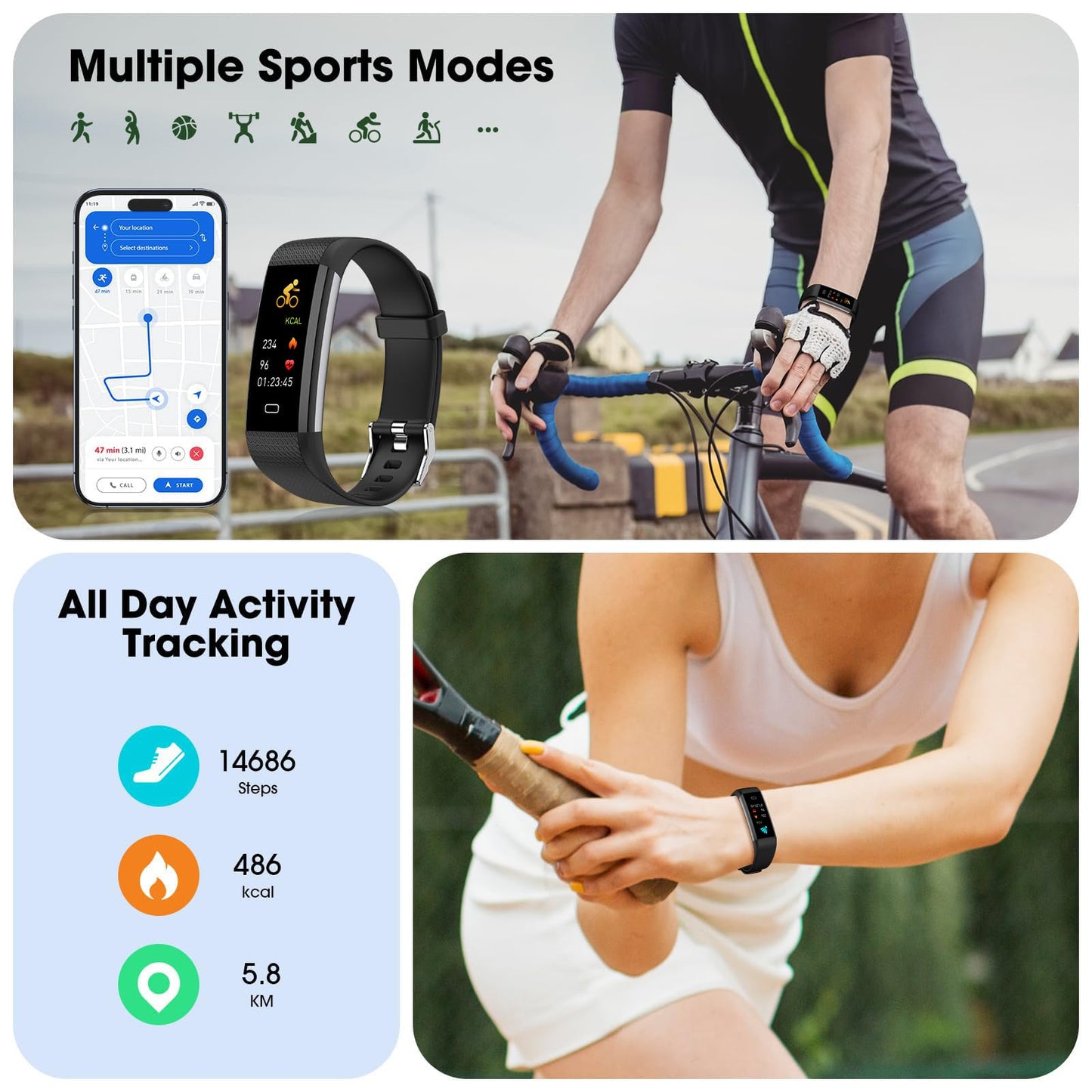 EURANS Fitness Tracker – Heart Rate & Activity Monitor