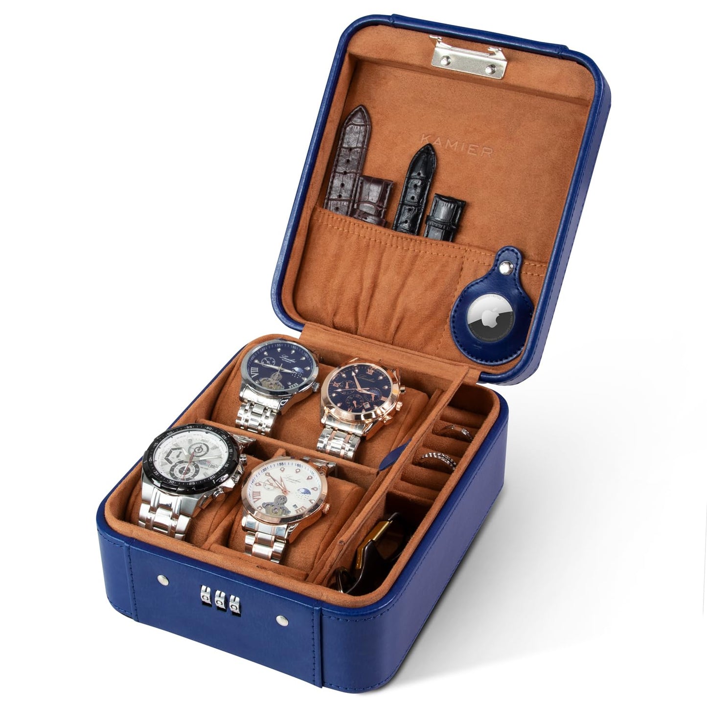KAMIER Watch Case – 4-Slot Organizer with Lock