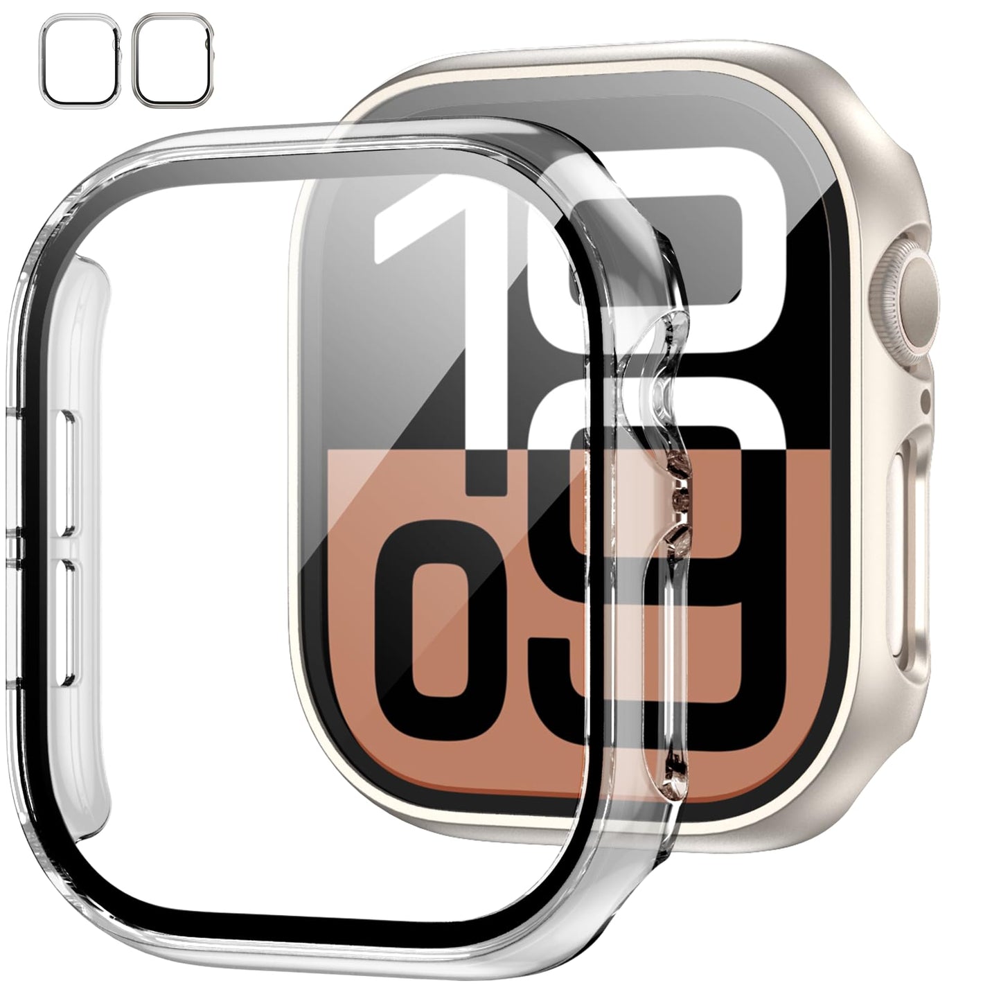 2-Pack Apple Watch Case with Tempered Glass – Full Coverage Protection
