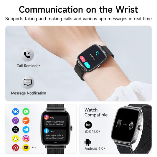 1.85” HD Smartwatch – Fitness Tracker & Bluetooth Calling