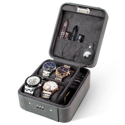 KAMIER Watch Case – 4-Slot Organizer with Lock