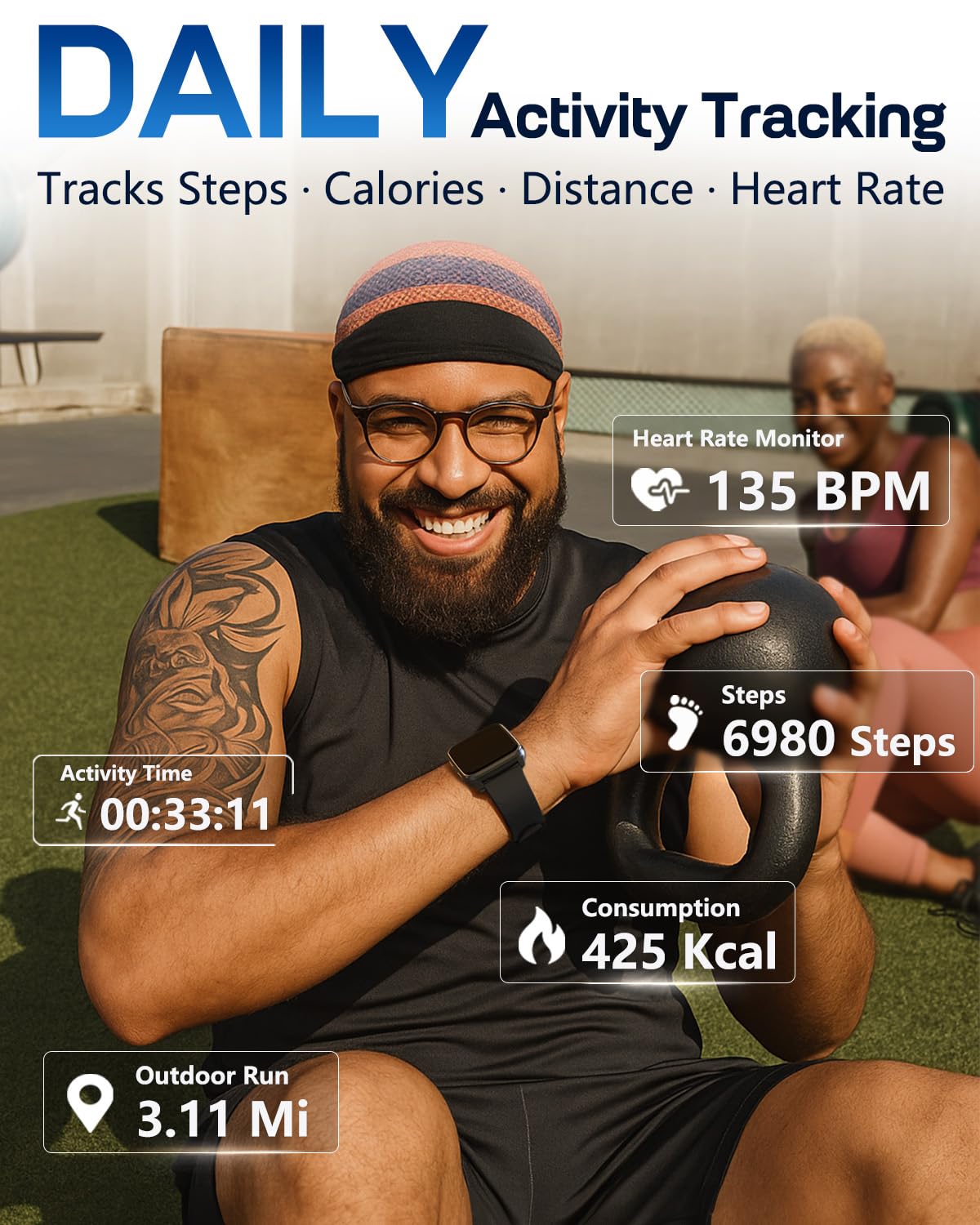 MorePro Fitness Tracker – Heart Rate, BP & Sleep Monitor