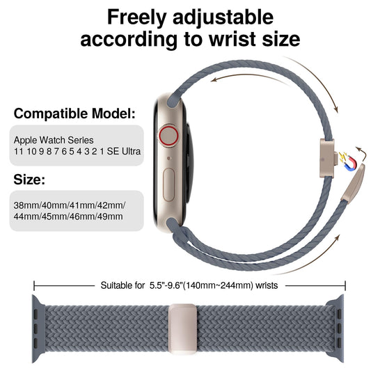 HEARTBOOM Magnetic Braided Stretchy Band – Apple Watch Strap