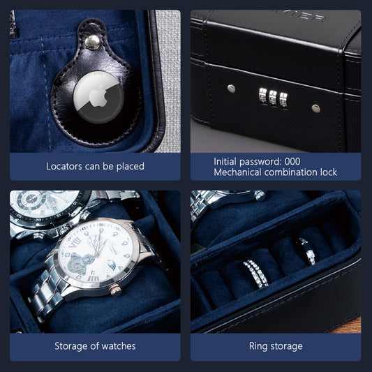 KAMIER Watch Case – 4-Slot Organizer with Lock
