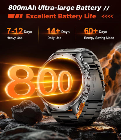 SUNKTA 1.85” Smartwatch – Long Battery Fitness Tracke