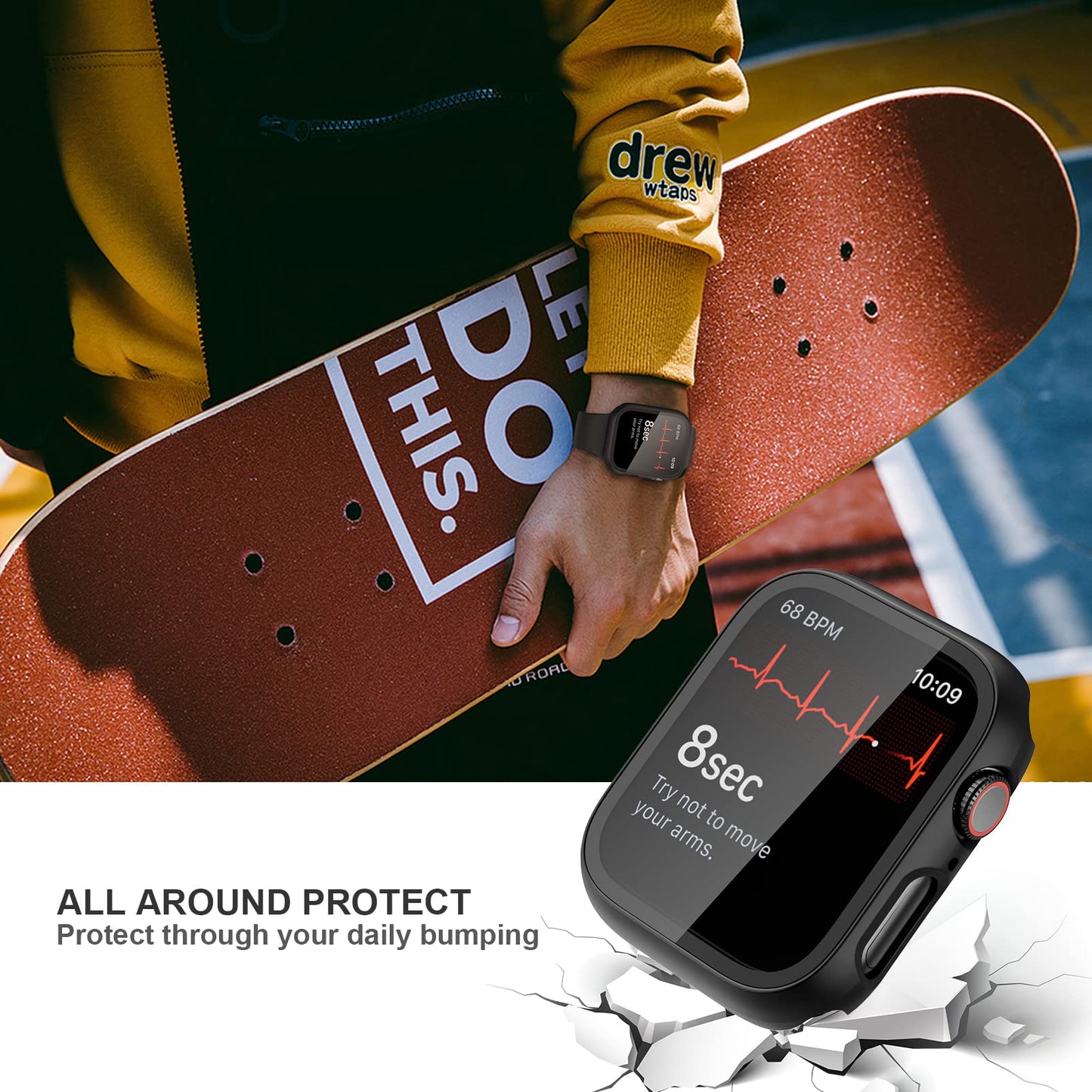 2-Pack Apple Watch Case with Tempered Glass – Full Coverage Protection