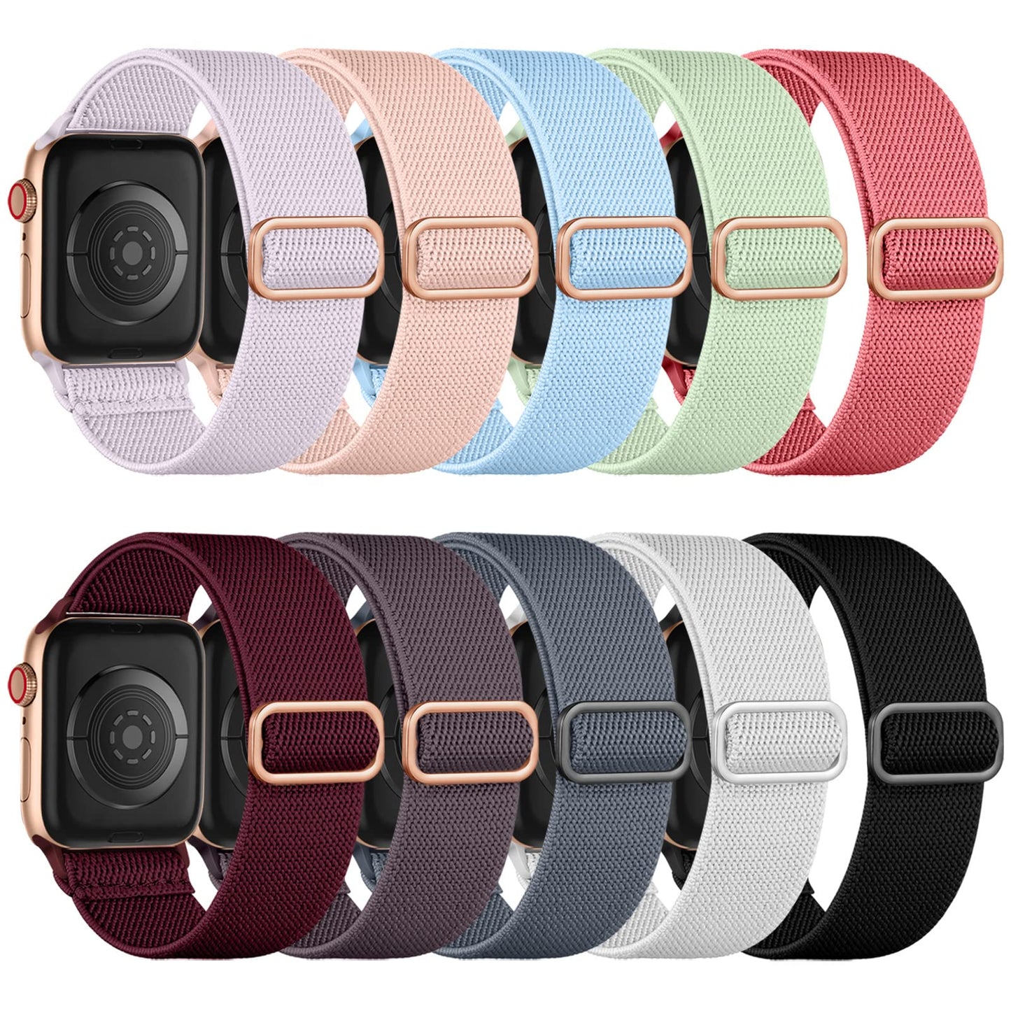 Maledan 10-Pack Braided Solo Loop – Apple Watch Bands