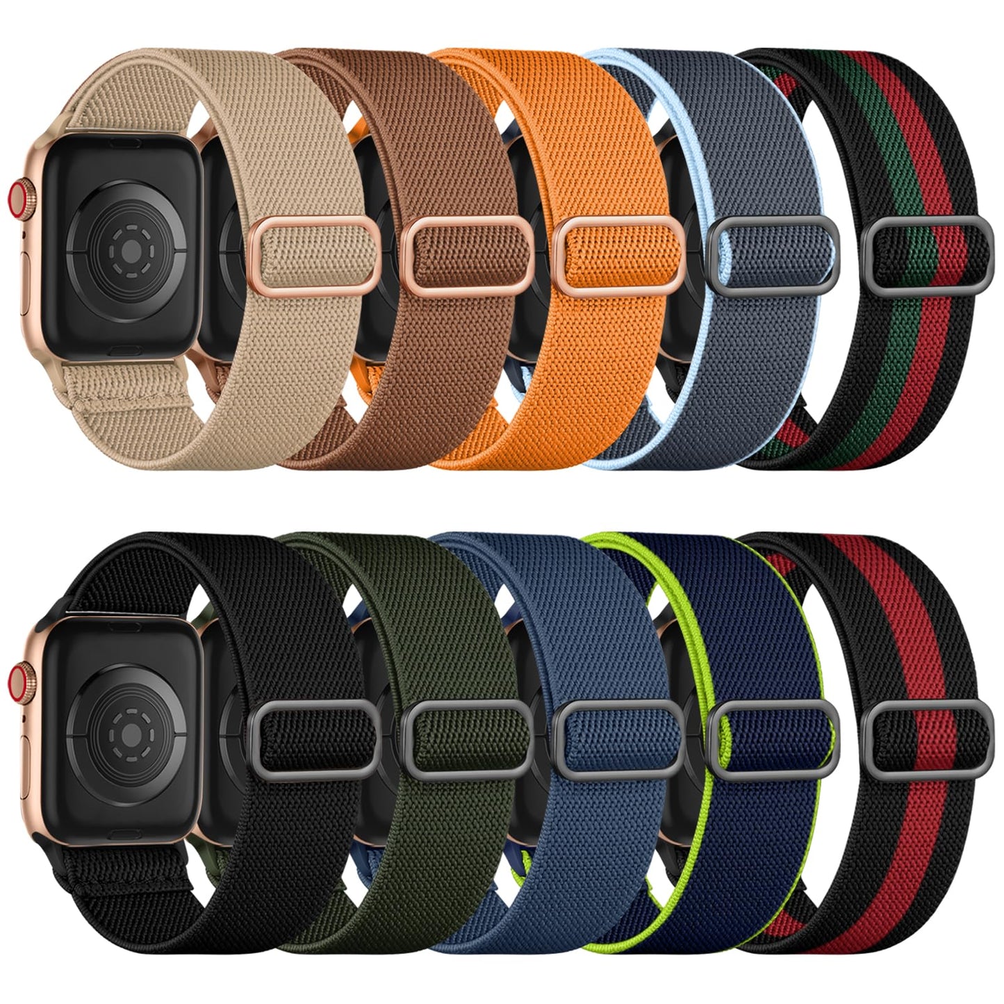 Maledan 10-Pack Braided Solo Loop – Apple Watch Bands