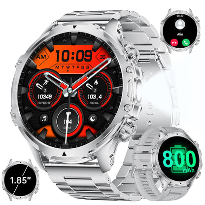 SUNKTA 1.85” Smartwatch – Long Battery Fitness Tracke
