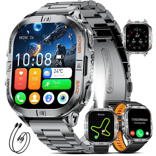 SUNKTA GPS Smartwatch – 2.13” Rugged Fitness Watch